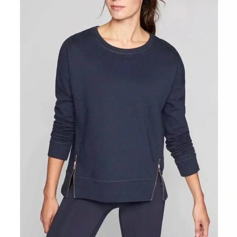 Athleta Ciryscape double zipper pullover crew neck